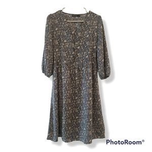 Gray/Blue Floral Dress